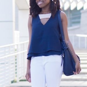 Sugarlips Cut-Out Top - Blue/Small